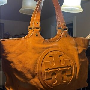 Tory Burch Burnt Orange Leather Tote